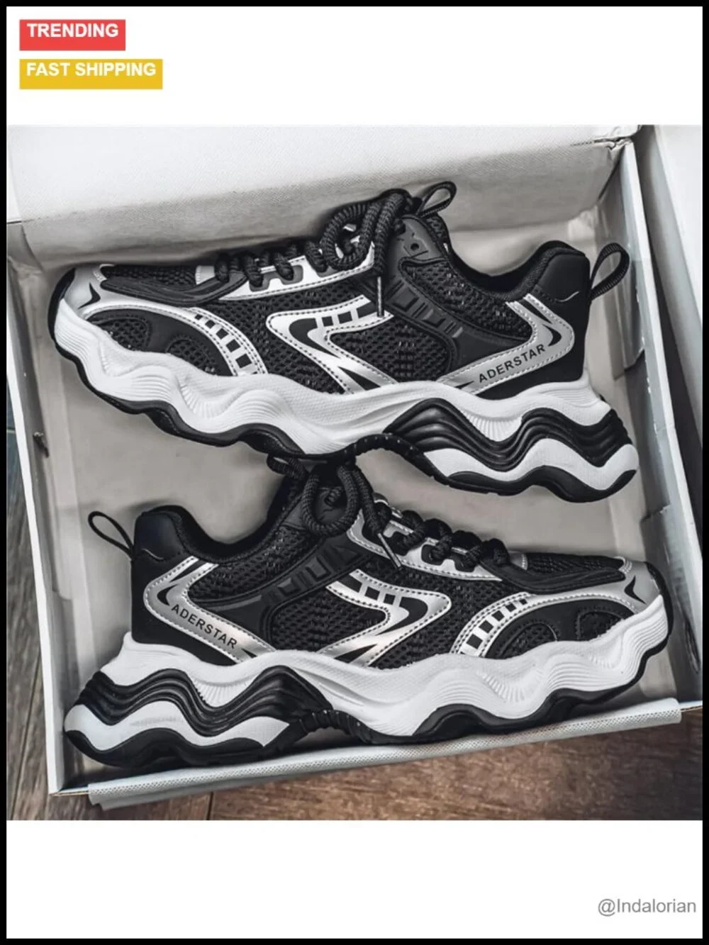 Men's Fashion Sneakers Chunky Platform Lace-Up PU Leather Casual Walking Shoes